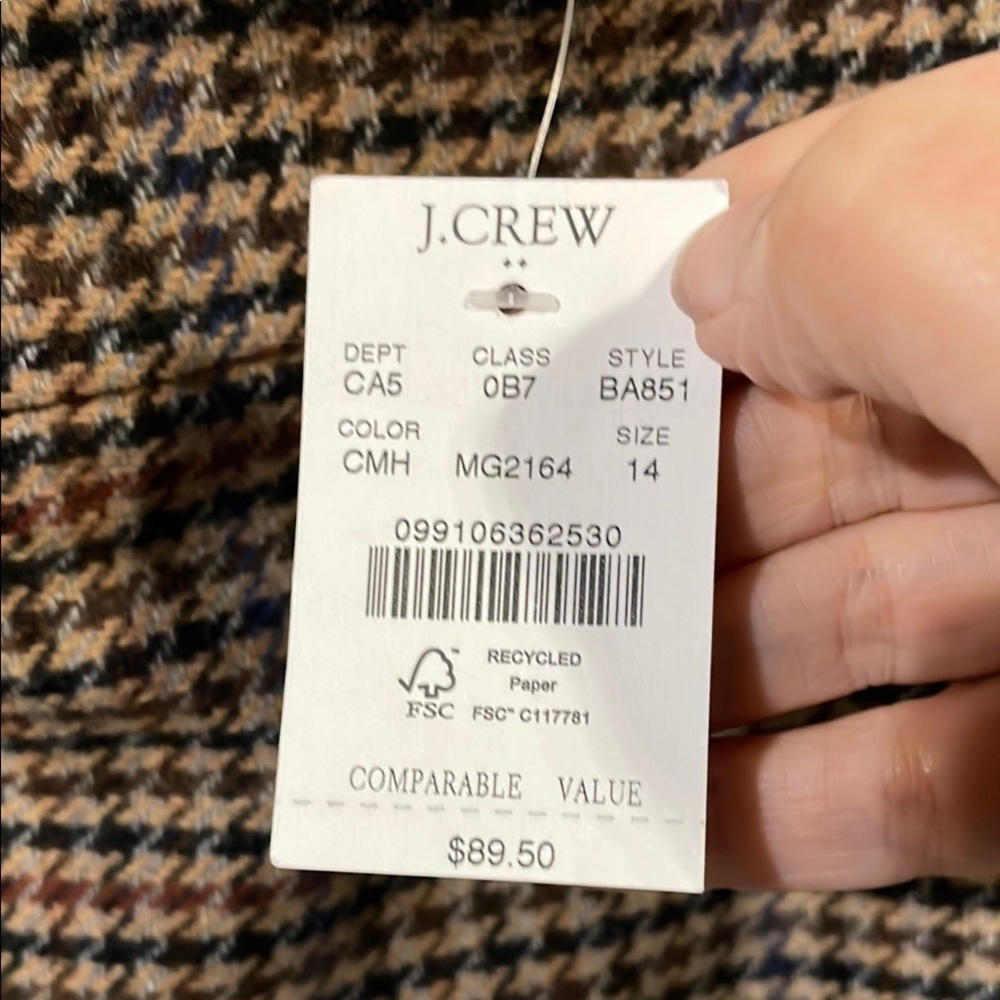 NWT J. Crew Houndstooth Patterned Skirt - Picture 2 of 5